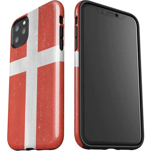 Denmark Flag Distressed iPhone 11 Pro Max Impact Case